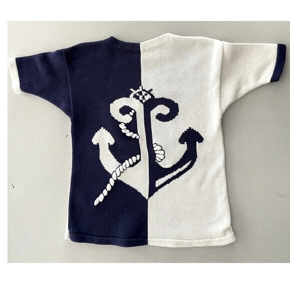 The Eagle's Eye Sweaters - The Eagle's Eye L Anchor Sweater Navy Cotton 90s Vintage Nautical Preppy Unique